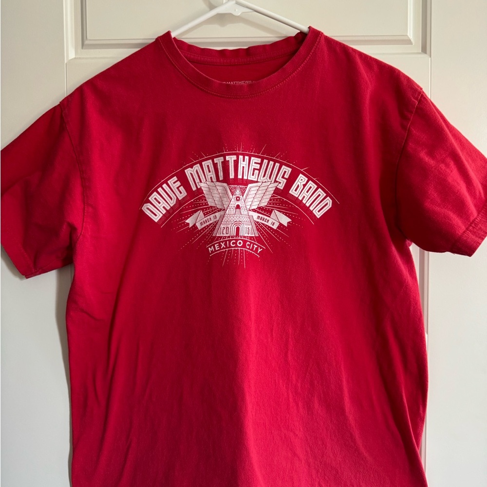 Dave Matthews Band DMB Mexico City 2015 Red Graphic T-Shirt